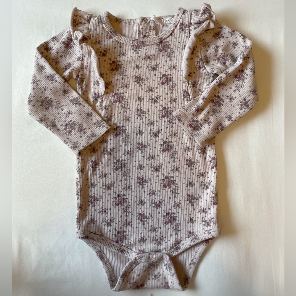 Jamie Kay Floral Ribbed Long-Sleeve Bodysuit
